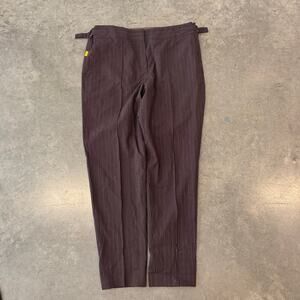 RichFresh Purple Burgundy Maroon Pinstripe Chino Slacks Work Pants 34x28